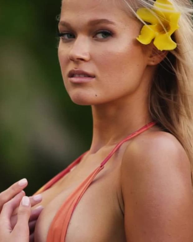 Vita Sidorkina Rocks a Tiny Butterfly Swimsuit in Nevis